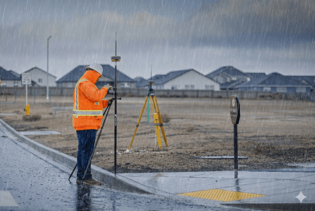 man on jobsite in rain with hiper